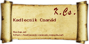 Kadlecsik Csanád névjegykártya